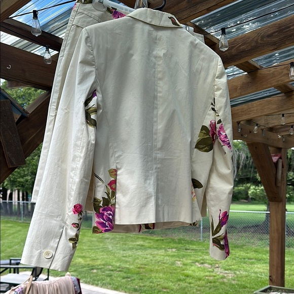 Harve Benard Women’s Suit Cream w/Floral Design Blazer 10 & Skirt 14 VINTAGE 80s - Picture 11 of 11